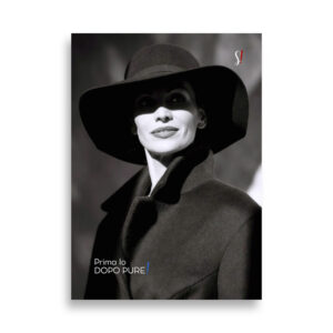 poster di donna con grande cappello nero
