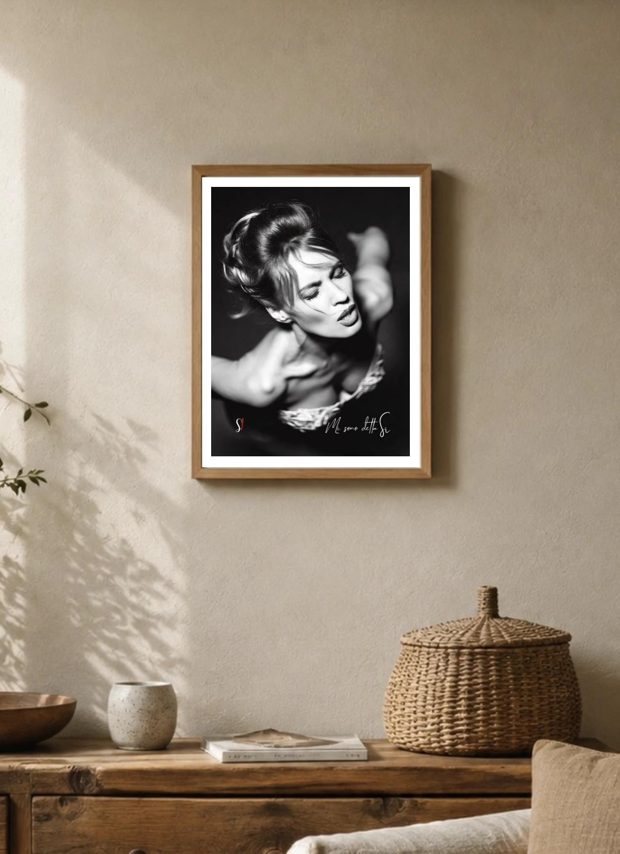 Poster «Mi sono detta sì» 4 Stampa da parete in bianco e nero con frase slegata mi dico sì